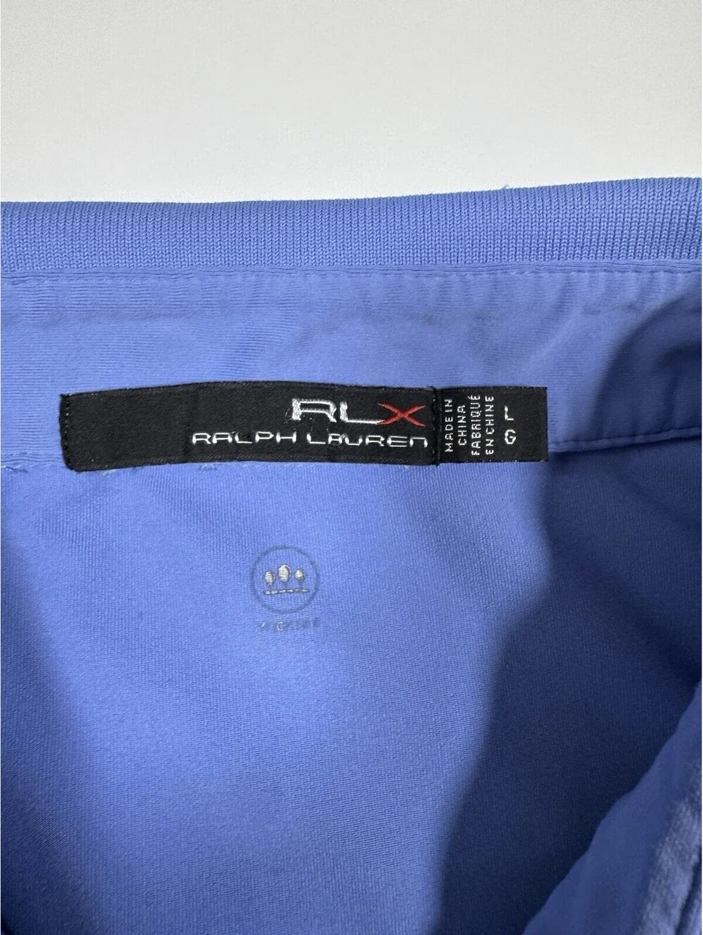 RLX Ralph Lauren Polo Shirt Mens L Blue Stretch Performance Golf Solid